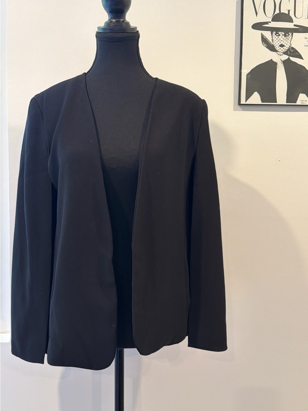 Zara  Black Cape Blazer Jacket – Split Sleeve Open Front. Size M